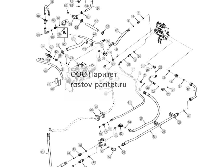 Трубопроводы главной гидросистемы (ЭГ управление, без байпасной линии) (двухскоростная) - ST254209 186.jpg